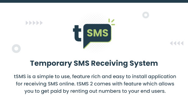 tSMS - Temporary SMS Receiving System - SaaS - Rent out Numbers - 6